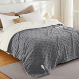 Garvee Electric Blanket King Size Dual Control - Thick Tufted Sherpa, 10 Heating Levels, 10 Time Settings, ETL Certified, Grey, Fast Heating, Cozy Home Use - Grey