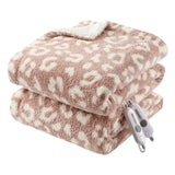 Garvee King Size Electric Blanket, Heated Blanket Dual Control Soft Double Sherpa Cozy with 4 Heating Levels & 10H Auto Off, Over-Heat Protection, Machine Washable, ETL Certification, Pink 90"x100" - Leopard Pink