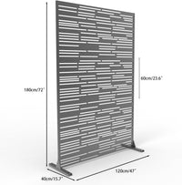 Garvee Heavy-Duty Galvanized Steel Privacy Screen – 72" H x 47" W Freestanding Metal Outdoor Fence Panel, Rustproof, Windproof Decorative Divider & Plant Trellis for Patio, Balcony, Garden, Deck – Black