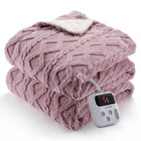 Garvee Electric Blanket Full Size - Thick Tufted Sherpa Heated Blanket with 10 Heating Levels and 10 Time Settings, ETL Certified Machine Washable Fast Heating Blanket, 72"×84", Dusty Pink - Dusty Pink