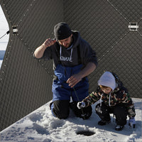 Garvee Pop-Up Portable Ice Fishing Tent for 3-4 Person - Insulated Oxford Hub Shelter - Waterproof, Quick Setup, Anchors, Ropes & Carry Bag Included - Winter Fishing Gear - Winter fishing cover | 70.8*70.8*77.74INCH | Red;