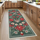 Garvee Indoor Washable Low Pile Runner Rug Grey Green Modern Printed Soft Non Slip Foldable Portable Living Room Bedroom - Gray Green
