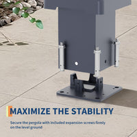 Garvee All-Aluminum Louvered Pergola 10' x 12', Outdoor Pergola with Adjustable Louvered Roof, Reinforced Aluminum Frame, Integrated Drainage System, Hardtop Gazebo for Patio, Deck, Gray