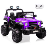 Garvee 12V Kids Electric Ride-On Truck – Dual 550W Motors, 3 Speeds, Remote Control, Spring Suspension, LED Lights, Music Player, Safety Belt – Battery Powered Car for Kids Ages 3-8, Purple - Purple