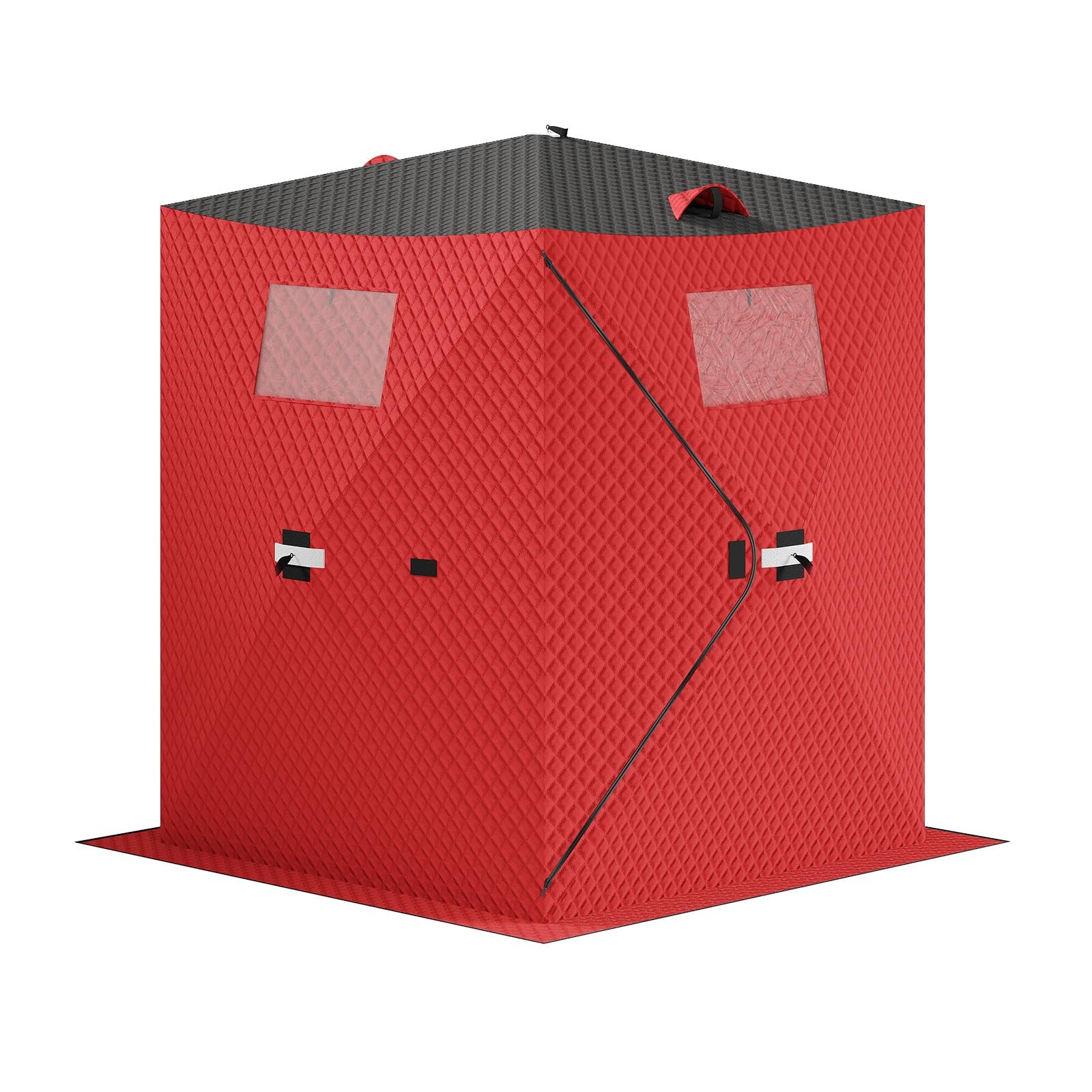 Garvee Pop-up Ice Fishing Tent for 2 Persons, Insulated & Waterproof, Sturdy Frame & Quick Setup, 210D Oxford Fabric, Windproof & Snowproof, Includes Carry Bag & Anchors, Outdoor Ice Fishing