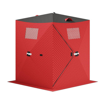 Garvee Pop-up Ice Fishing Tent for 2-3 Person, Insulated & Waterproof, Sturdy Frame & Quick Setup, 210D Oxford Fabric, Windproof & Snowproof, Includes Carry Bag & Anchors, Outdoor Ice Fishing