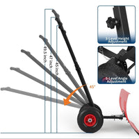 Garvee 29"W X 16.5"H Snow Pusher Shovel with Wheels,Heavy Duty Steel Snow Shovel with Wheels,Angled Blade Efficient Snow Removal With5-Position Angled Blade & Adjustable Handle for Doorway, Sidewalk
