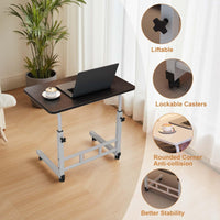 Garvee Mobile Adjustable Laptop Desk with Wheels – 32" Rolling Computer Table for Home Office, Study, or Bedroom – Space-Saving, Portable, Black