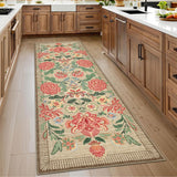 Garvee Indoor Washable Low Pile Runner Rug Modern Printed Soft Non-Slip Polyester Foldable Portable Living Room Bedroom Carpet - Brown