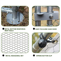 Garvee Chicken Coop Large Metal Chicken House,Walk-in Poultry Cage Chicken Run Pen Dog Kennel Duck House with Waterproof and Anti-Ultraviolet Cover (XL(10' L x 20' W x 6.56' H))