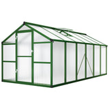 Garvee 8' × 12' Polycarbonate Greenhouse, Walk-In Garden House with Roof Vent, Green - Green
