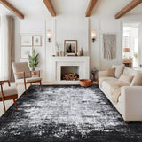 Garvee Living Room Rug 8x10 Modern Abstract Carpet with Non-Slip Backing, Ultra-Soft Pearl Velvet, Low Pile, Machine Washable, Grey, Indoor Living Room Bedroom - Gray