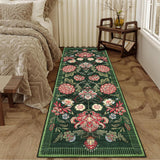 Garvee Floral Kitchen Rug 2x6 Botanical Print Non-Slip Stain Resistant Low Pile Washable Soft Hypoallergenic for Entryway Bathroom - Green