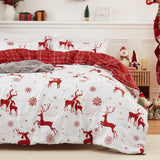 Garvee Christmas Comforter Set King Size, Reversible Printed 3 Pieces Bed Set Holiday Decorative Bedding, Soft Microfiber Fabric, 1 Comforter and 2 Pillow Shams (‌Christmas Deer, King) - Christmas Deer