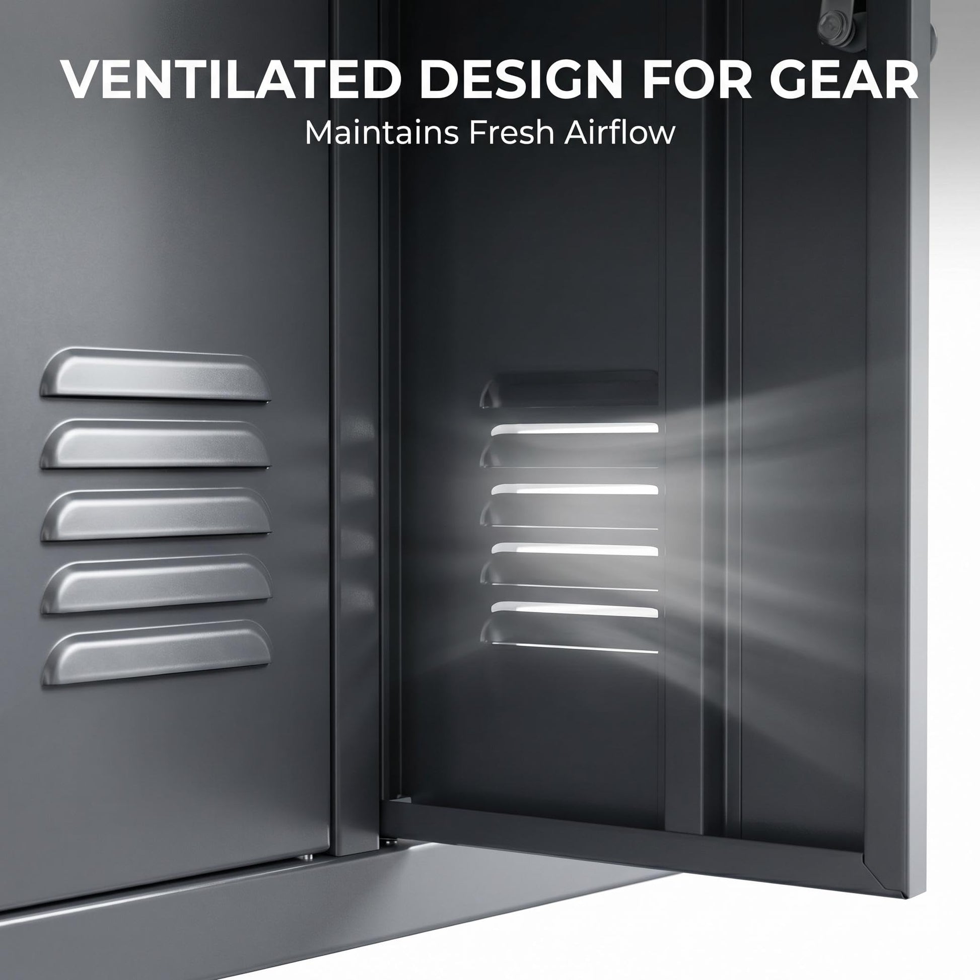Garvee 4 Door Lockers Metal Wall-Mounted Locker with Hanging Rod & Card Holder for Home Gym School Office 45 in Black
