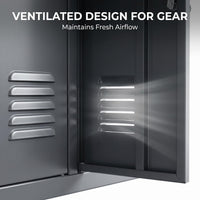 Garvee 4 Door Lockers Metal Wall-Mounted Locker with Hanging Rod & Card Holder for Home Gym School Office 45 in Black