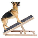 Garvee Wooden Adjustable Dog Ramp for Bed Couch, 27.6'' x 13.4'' Foldable Pet Ramp for Small or Large Dog with Non-Slip Surface Portable Dog Car Ramp for SUV Car, RVs & Truck, Up to 100 LBS