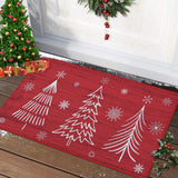Garvee Christmas Floor Mat Red Polyester Non Slip Low Pile Foldable Indoor Kitchen Living Room Bedroom Rug 20" x 32" Holiday Decor - Christmas Tree|Red