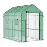 Garvee 85" x 56" x 77" Walk-In Greenhouse, Heavy-Duty Outdoor Plant Tent with UV-Resistant Weatherproof Cover, Mesh Vent Windows for Garden, Backyard & Patio, Green - Green