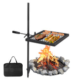 Garvee Alloy Steel Outdoor Grill with 600°F Coating - Heavy-Duty Folding & Freestanding Fire Pit Grates - Complete Accessories Kit - Durable, Portable, Versatile for Camping & Backyard - black