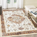 Garvee 2x6 Runner Rug Boho Vintage Kitchen Rugs Non Slip Washable Hallway Long Bedroom Carpet Distressed Low Pile Soft Carpet Runners for Bathroom Entryway Laundry Room Camel - Camel