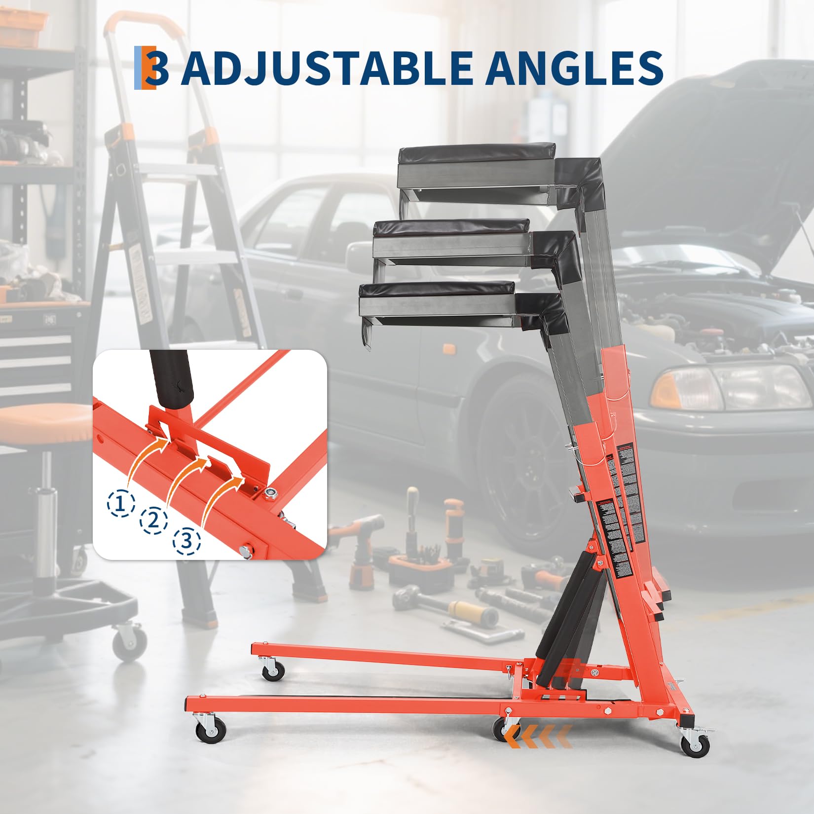 Top Automotive Creeper Adjustable Height 49.21-68.89