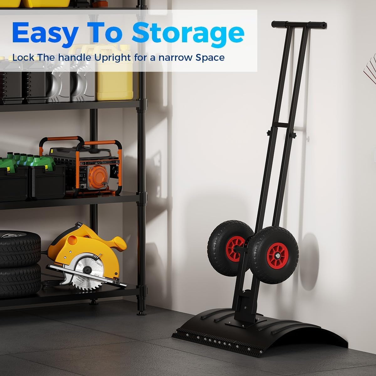 Garvee 29"W X 20"H Snow Pusher Shovel with Wheels,Heavy Duty Steel Snow Shovel with Wheels,Angled Blade Efficient Snow Removal With5-Position Angled Blade & Adjustable Handle for Doorway, Sidewalk