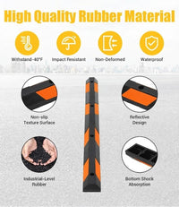 Garvee Heavy Duty Rubber Parking Curb 2 Pack, 72 Inch – Bright Orange Diamond, High-Visibility Reflective Stripes – Durable Wheel Stopper for Garage, Commercial Lot, Cars, Trucks, SUVs, RVs, Trailers – 2-pack | diamond | bright orange