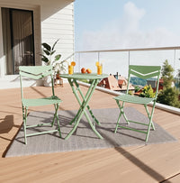 Garvee Outdoor Folding Bistro Set, Compact Patio Furniture Set for Balcony, Garden, and Deck,Green