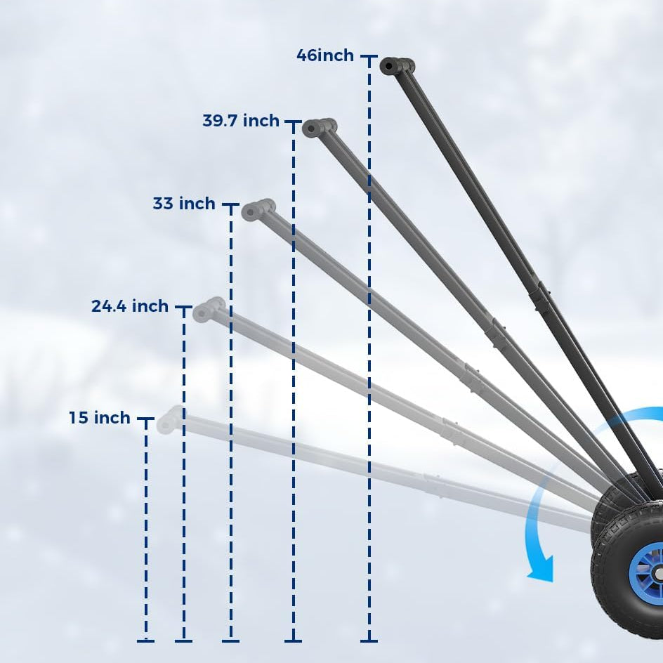 Garvee 29"W X 19.68"H Snow Pusher Shovel with Wheels,Heavy Duty Steel Snow Shovel with Wheels,Angled Blade Efficient Snow Removal With5-Position Angled Blade & Adjustable Handle for Doorway, Sidewalk