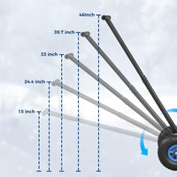 Garvee 29"W X 19.68"H Snow Pusher Shovel with Wheels,Heavy Duty Steel Snow Shovel with Wheels,Angled Blade Efficient Snow Removal With5-Position Angled Blade & Adjustable Handle for Doorway, Sidewalk