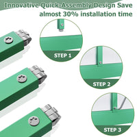 Garvee Heavy Duty Aluminum Polycarbonate Greenhouse Kit - Spacious 6x11 FT Walk-In Outdoor Greenhouse with Roof Vent, Lockable Door, Ground Stakes, All-Season Use - Green