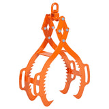 Garvee 36 Inch 4 Claw Timber Claw Hook Log Grapple 3606LB Capacity Serrated Steel Claws Powder-Coated Steel Universal Fit for Tractors Logging - Orange