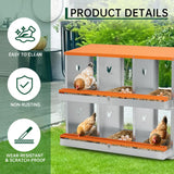 Garvee 4 Compartment Chicken Nesting Box, Two Tier Galvanized Steel Egg Laying Box for Coops, Orange - Orange I 4 Compartments