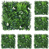 Garvee Artificial Grass Wall,6Pcs 20x20Inch Grass Wall Panels 4 Layers Greenery Wall 2.0" with 100 Zip Ties, No Odor Artificial Grass Backdrop for Indoor Outdoor Privacy
