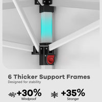 Garvee 10x10 ft Pop Up Canopy Tent - Height Adjustable Outdoor Pavilion - Portable Folding Gazebo with Carrying Bag, Easy Setup - Perfect for Parties, Garden, Camping, Beach & Outdoor Events - White