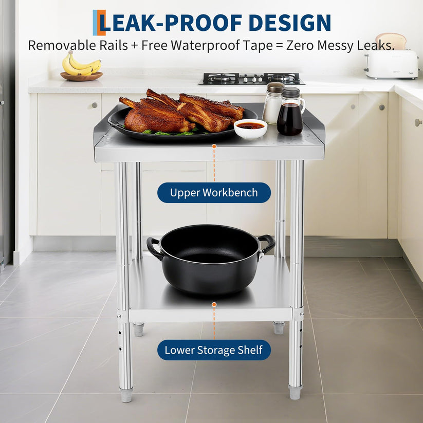Leak-proof stainless steel design with drip containment