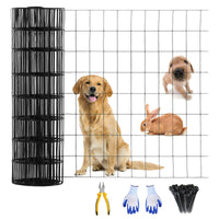 GARVEE 16-Gauge Welded Wire Mesh - 24"x60' Steel Hardware Cloth w/Gloves & Plier (Rust-Resistant for Garden Fencing/Pet Enclosures)