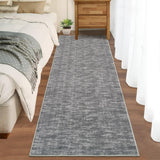 Garvee Washable Runner Rug 2'3"x8' Modern Solid Non-Slip Low Pile Pearl Velvet Durable Kids & Pets Friendly Hallway Living Room - Gray