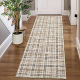 Garvee Washable Runner Rug 2x6 Runner Modern Non Slip Kitchen Rugs Beige Indoor Entryway Rug Farmhouse Soft Bath Mat Stain Resistant Carpet for Bedroom Hallway Laundry 2'x6' Beige - Beige