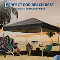 Garvee Pop Up Canopy Tent 10x10 FT with Slant Legs – Portable Outdoor Gazebo for Patio, Garden, Deck, Beach, Pool – Easy Setup Sun Shelter with Carry Bag, Sturdy Weatherproof Shade – Gray