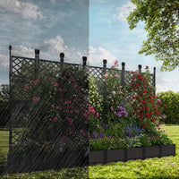 Garvee 7 PCS Raised Garden Bed with Trellis, 114.2" x 63" Plastic Planter Box for Climbing Plants, Outdoor Vertical Garden with Privacy Screen for Patio, Balcony, Backyard – Sturdy & Lightweight