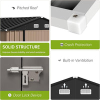 Garvee Large 12x10 FT Metal Outdoor Storage Outdoor Storage – Waterproof Steel Garden Outdoor Storage with Upgraded Frame – Double Lockable Doors, Weatherproof Storage for Patio, Backyard, Lawn & Tools – Color: System Default