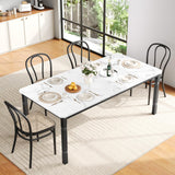 Garvee Farmhouse Dining Table, 78.7" Rectangular Industrial Sturdy Kitchen Table with Metal Frame Chamfered Corners Engineered Wood Seats 6-8 for Dining Room Kitchen