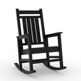 Garvee HDPE Rocking Chairs Weather Resistant Oversized High Back Porch Chair Poly Plastic Durable Outdoor Furniture for Garden - Black