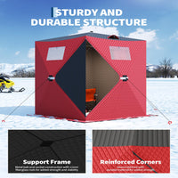 Garvee Pop-up Ice Fishing Tent for 2 Persons, Insulated & Waterproof, Sturdy Frame & Quick Setup, 210D Oxford Fabric, Windproof & Snowproof, Includes Carry Bag & Anchors, Outdoor Ice Fishing