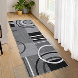 Garvee Modern Grey 2x8 Washable Runner Rug with Non-Slip Backing and Low Pile Soft Fabric, Durable Non-Shedding Material, Grey, Ideal for Hallway and Bedroom - Gray