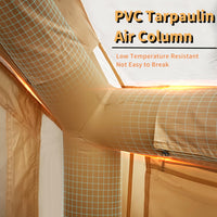 Garvee Luxury Inflatable 4-Season Camping Tent w/ Air Pump – Waterproof & Windproof Outdoor Cabin, Quick Setup, Durable Oxford, 2 Doors, 6 Windows, Fits 2-4 – Khaki