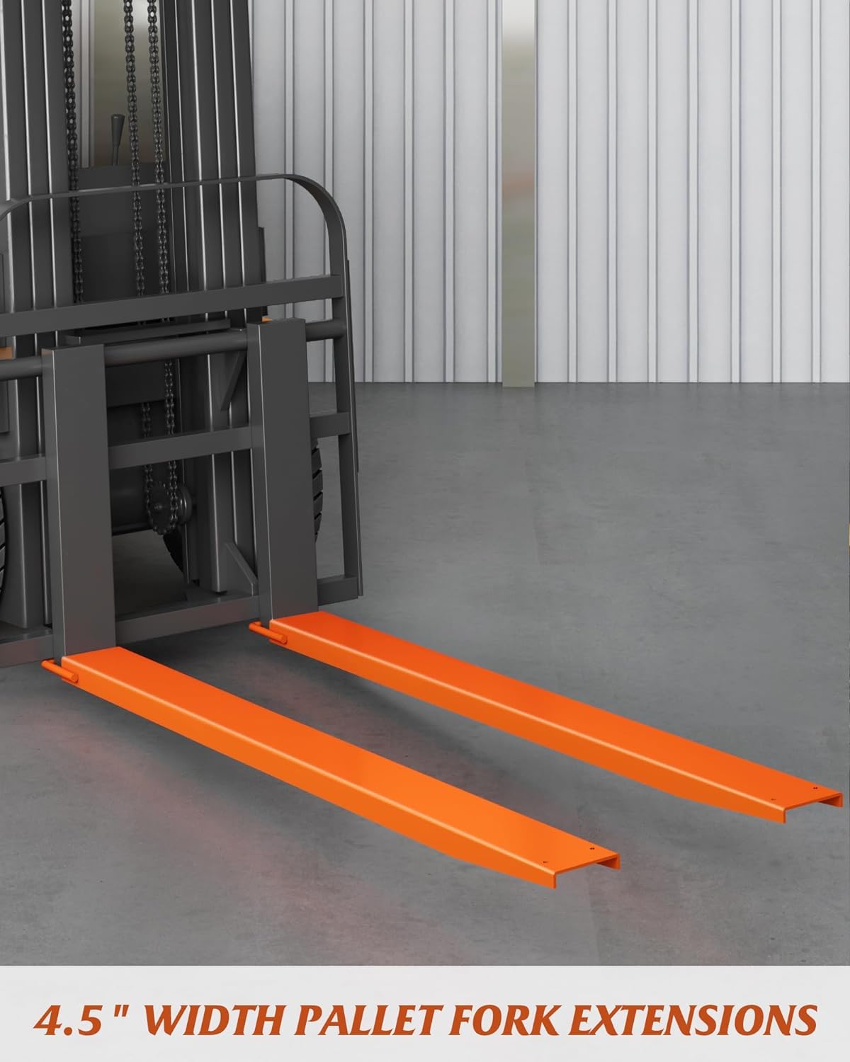 Garvee 84" Forklift Extensions, 4.5" Wide Steel Pallet Fork Sleeves, 4600 lb Capacity, Orange