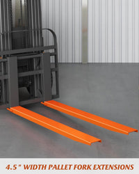 Garvee 84" Forklift Extensions, 4.5" Wide Steel Pallet Fork Sleeves, 4600 lb Capacity, Orange